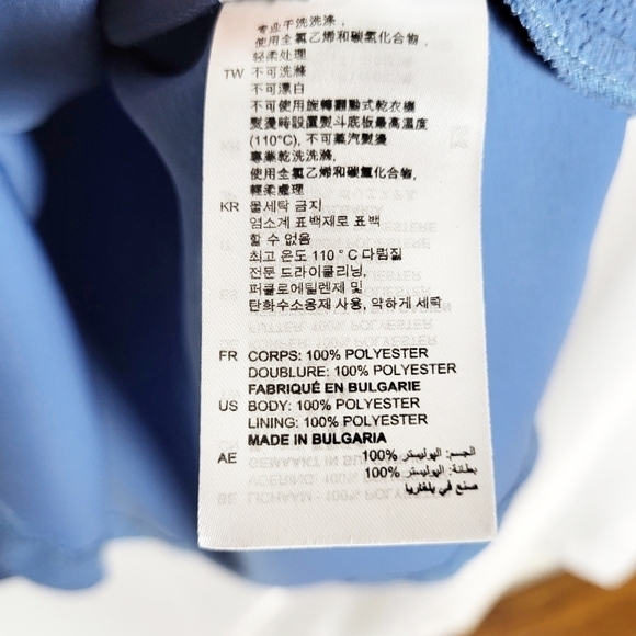 SANDRO PARIS Ruffled Front Fit and Flare Mini Dress in denim blue - Picture 5 of 7